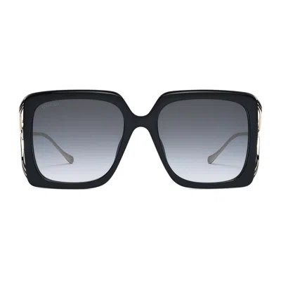 Gucci Oversized Rectangular Sunglasses In Schwarz