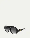 Gucci Oversized Round Acetate Sunglasses In Black