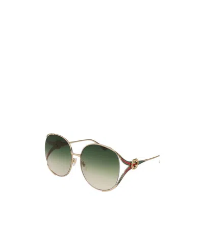 Gucci Oversized Oval Gg Sunglasses In Green