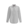 Gucci Women White Shirt With Tonal Logo Lettering Embroidery On The Collar In Cotton Woman