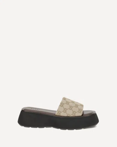 Gucci Oversized Sole Slider Sandals In Neutral
