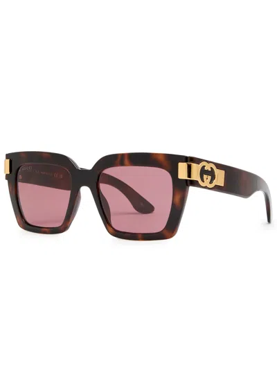 Gucci Oversized Square-frame Sunglasses In Purple