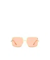 Gucci Oversized Square Frame Sunglasses In Pink