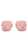 Gucci Women Oversized Square Sunglasses In Pink