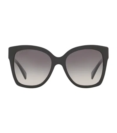 Gucci Logo-plaque Oversize-frame Sunglasses In Schwarz