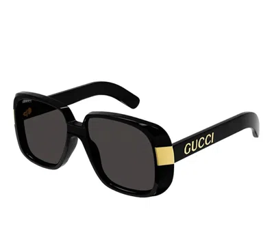 Pre-owned Gucci Oversized Sunglasses In Black (gg0318s/005/51)
