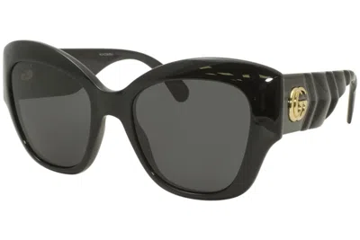 Pre-owned Gucci Oversized Sunglasses In Black (gg0808s/001/fr)
