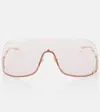 Gucci Oversized Sunglasses In Metallic