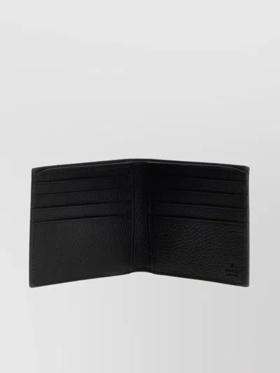 Gucci Oversized Textured Bi-fold Gg Wallet In Black