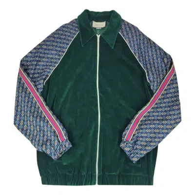 Gucci Oversized Velvet Mixed Media Jacket 'green'