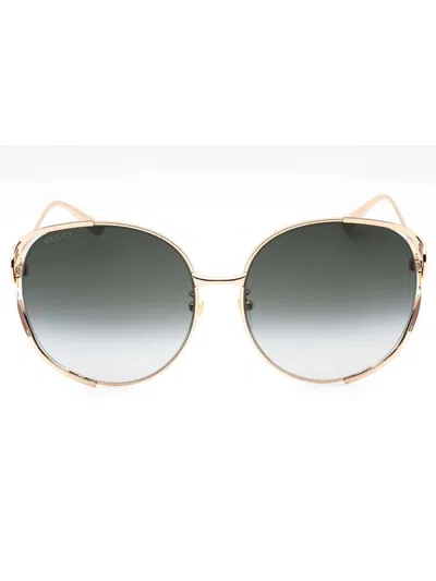 Gucci Oversized Women's Metal Sunglasses In Green