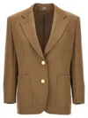 Gucci Oversized Wool Blazer With Back Clamp Detail In Brown