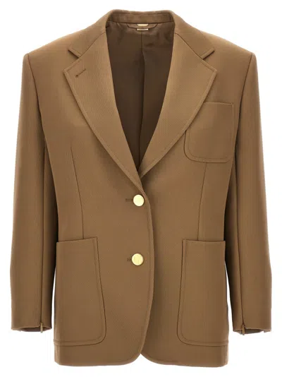 GUCCI GUCCI OVERSIZED WOOL BLAZER WITH BACK CLAMP DETAIL