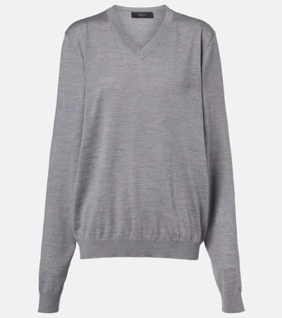 Gucci Oversized Wool Sweater In Gray