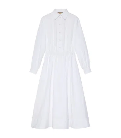 Gucci Oxford Cotton Midi Dress In White