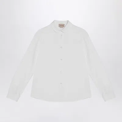 Gucci Oxford Cotton Shirt With Gg Pattern In White