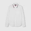 Gucci Web-stripe Trim Cotton Shirt In White