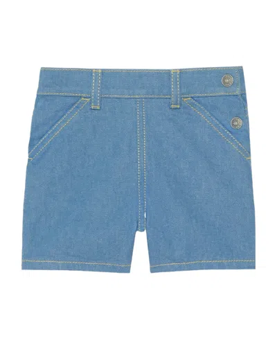 Gucci Oxford Denim Bermuda Shorts In Blue