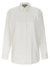 Gucci Pointed Collar Long Sleeve Shirt With Clean Design In Neutral
