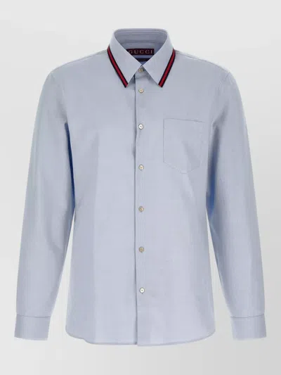 GUCCI OXFORD SHIRT WEB COLLAR LONG SLEEVES