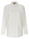 Gucci Tone-on-tone Logo Oxford Shirt In Cotton In White