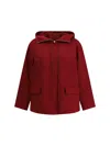 Gucci Women Red Polyester Faille Jacket In White