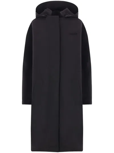 Gucci Adjustable Waist Hooded Coat In Black