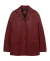 Gucci Padded Gg Canvas Jacket With Crystals In Burgundy