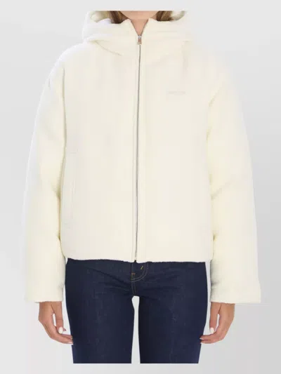 Gucci Padded Hooded Bomber Jacket In White