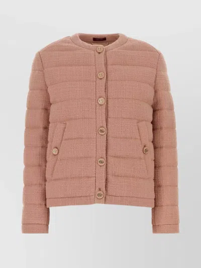 Gucci Padded Jacket With Quilted Texture And Pockets In Animal Print