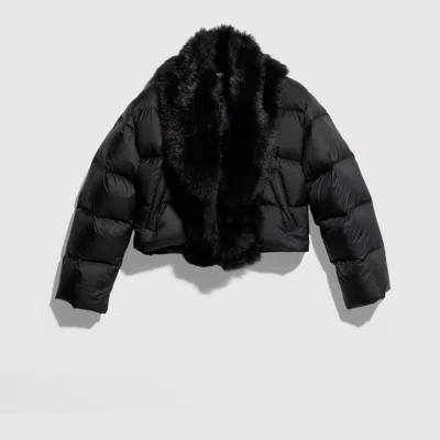 Gucci Padded Polyester Jacket With Shearling In White
