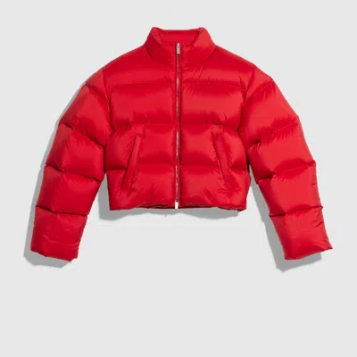 Gucci Padded Polyester Puffer Jacket In Red