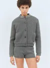 Gucci Women Padded Rib Wool Cardigan In Grey