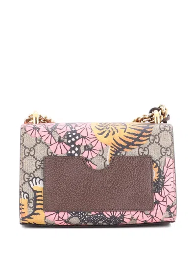 Pre-owned Gucci Padlock Bengal Print Gg Coated Canvas Small Shoulder Bag In Brown
