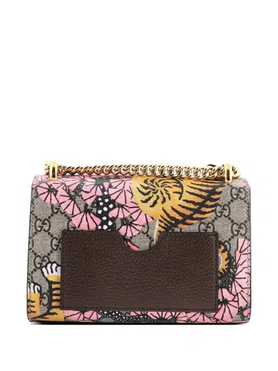 Pre-owned Gucci Padlock Bengal Print Gg Coated Canvas Small Shoulder Bag In Brown