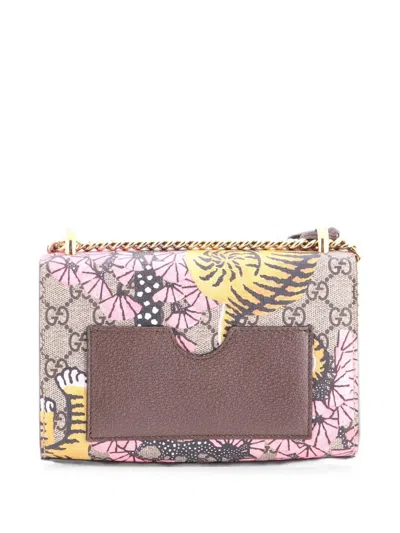 Pre-owned Gucci Padlock Bengal Print Gg Coated Canvas Small Shoulder Bag In Brown