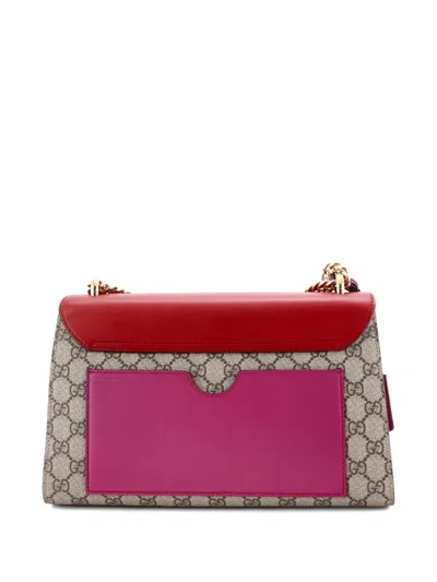 Pre-owned Gucci Padlock Gg Coated Canvas And Leather Medium Shoulder Bag In Brown