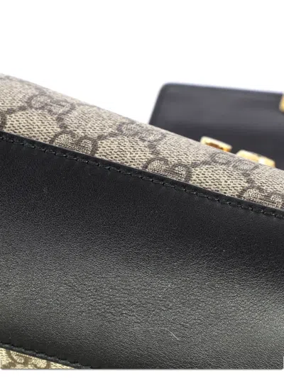 Pre-owned Gucci Padlock Gg Coated Canvas And Leather Mini Backpack In Brown