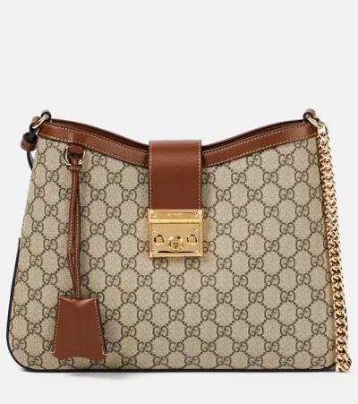 GUCCI PADLOCK MEDIUM GG CANVAS SHOULDER BAG
