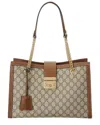 Gucci Padlock Gg Supreme Canvas Shoulder Bag In Brown