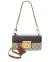 Gucci Small Gg Supreme Padlock Shoulder Bag In Black