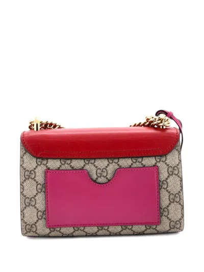 Pre-owned Gucci Padlock Shoulder Bag Gg Coated Canvas And Leather Small Crossbody Bag In Brown