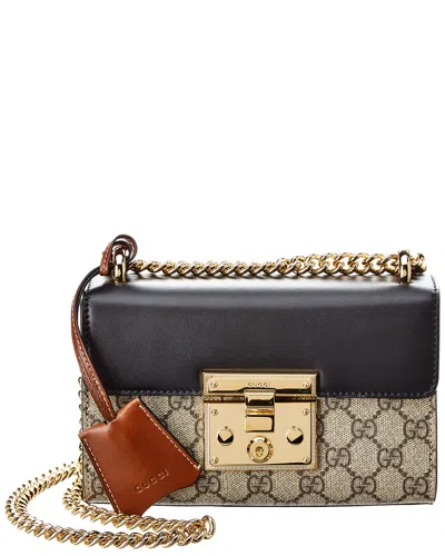 Gucci Padlock Small Gg Leather Shoulder Bag In Brown