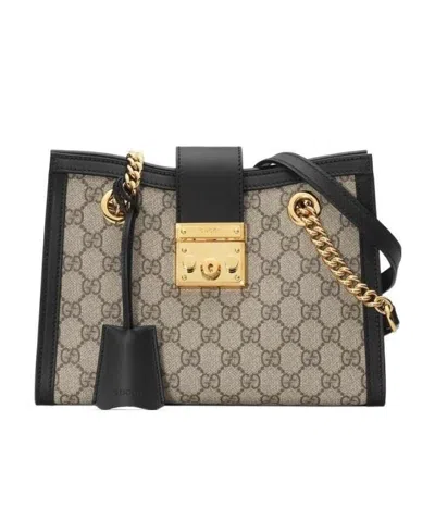 Gucci Padlock Small Gg Shoulder Bag In Black