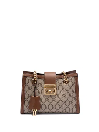 Gucci `padlock` Small `gg` Shoulder Bag In Brown