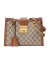 Gucci Padlock Gg Supreme Canvas Shoulder Bag In Nude