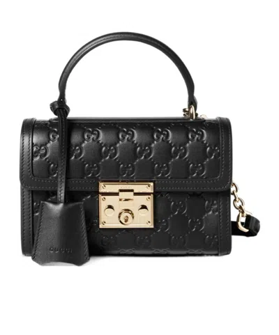Gucci Padlock Small Top Handle Bag In Black