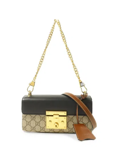 Pre-owned Gucci Padlock Supreme Shoulder Bag In Neutral