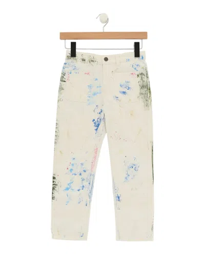 Pre-owned Gucci Paint Splatter Jeans In White