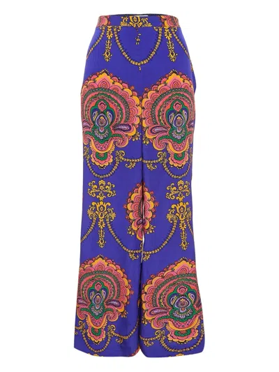 Pre-owned Gucci Paisley-print Trousers In Purple